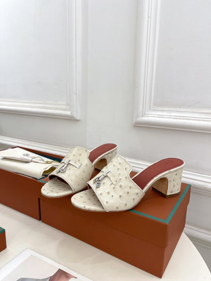 Loro Piana Summer Charms Ostrich Mules – 2025 Spring/Summer Collection