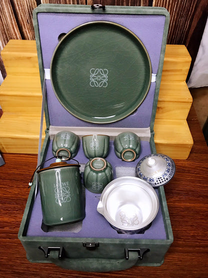Loewe Pure Silver Geyao Ice Crackle Tea Set