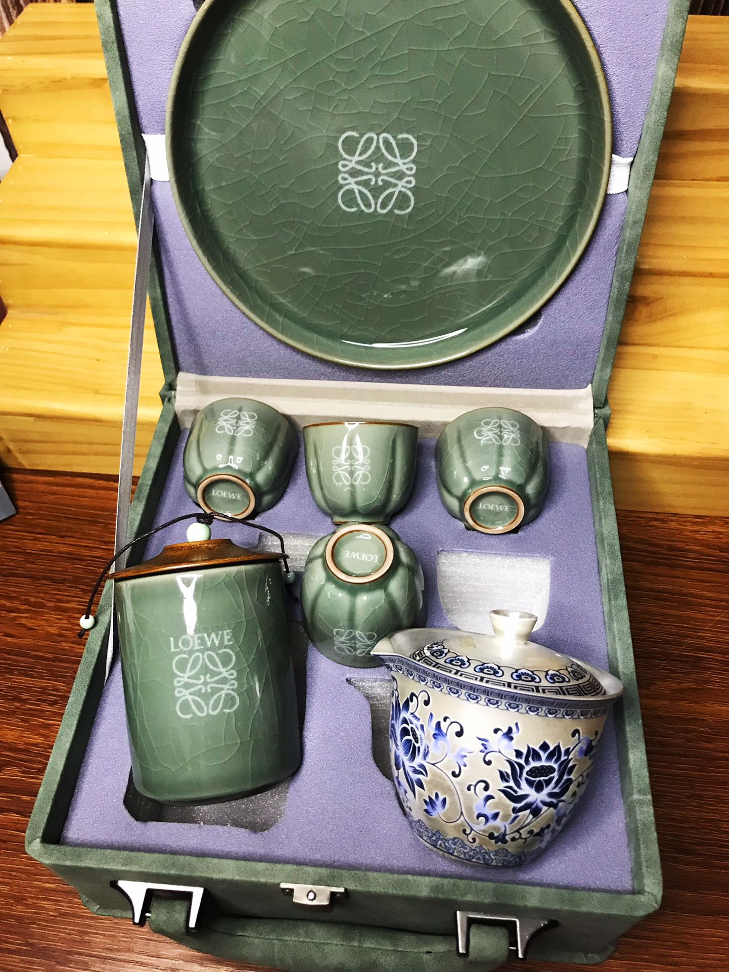 Loewe Pure Silver Geyao Ice Crackle Tea Set