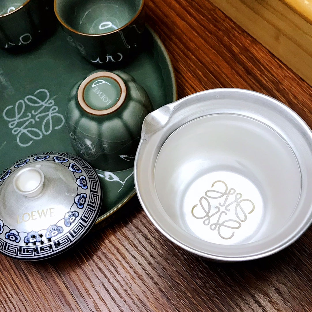 Loewe Pure Silver Geyao Ice Crackle Tea Set