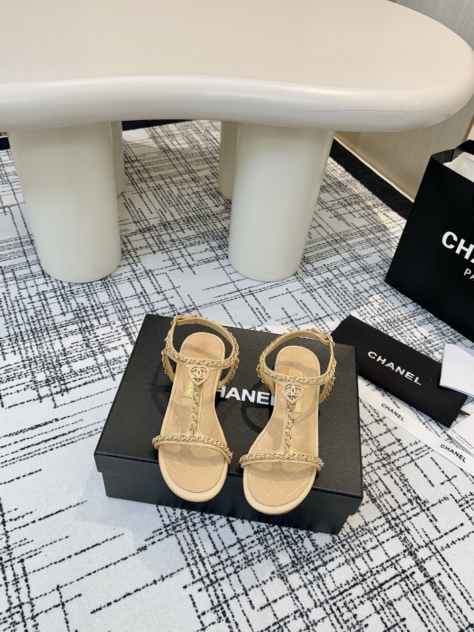 Chanel Chain Heart Sandals – Spring Collection – 2025