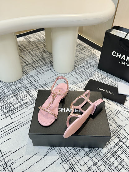 Chanel Chain Heart Sandals – Spring Collection – 2025