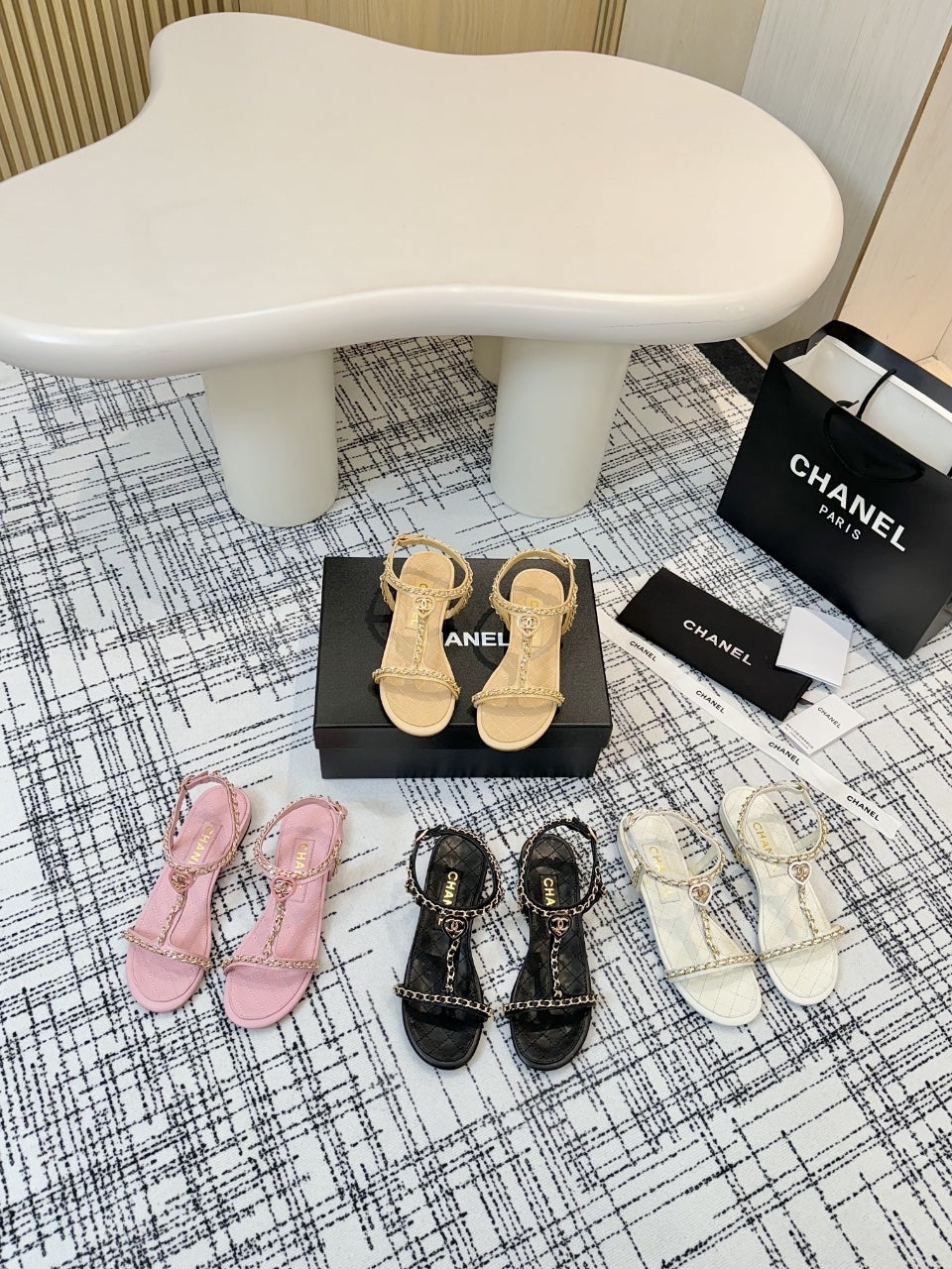 Chanel Chain Heart Sandals – Spring Collection – 2025