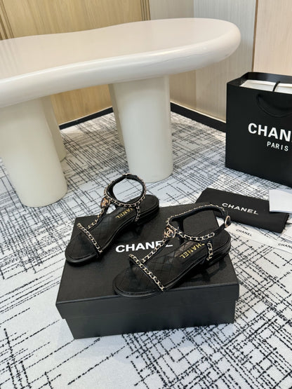 Chanel Chain Heart Sandals – Spring Collection – 2025