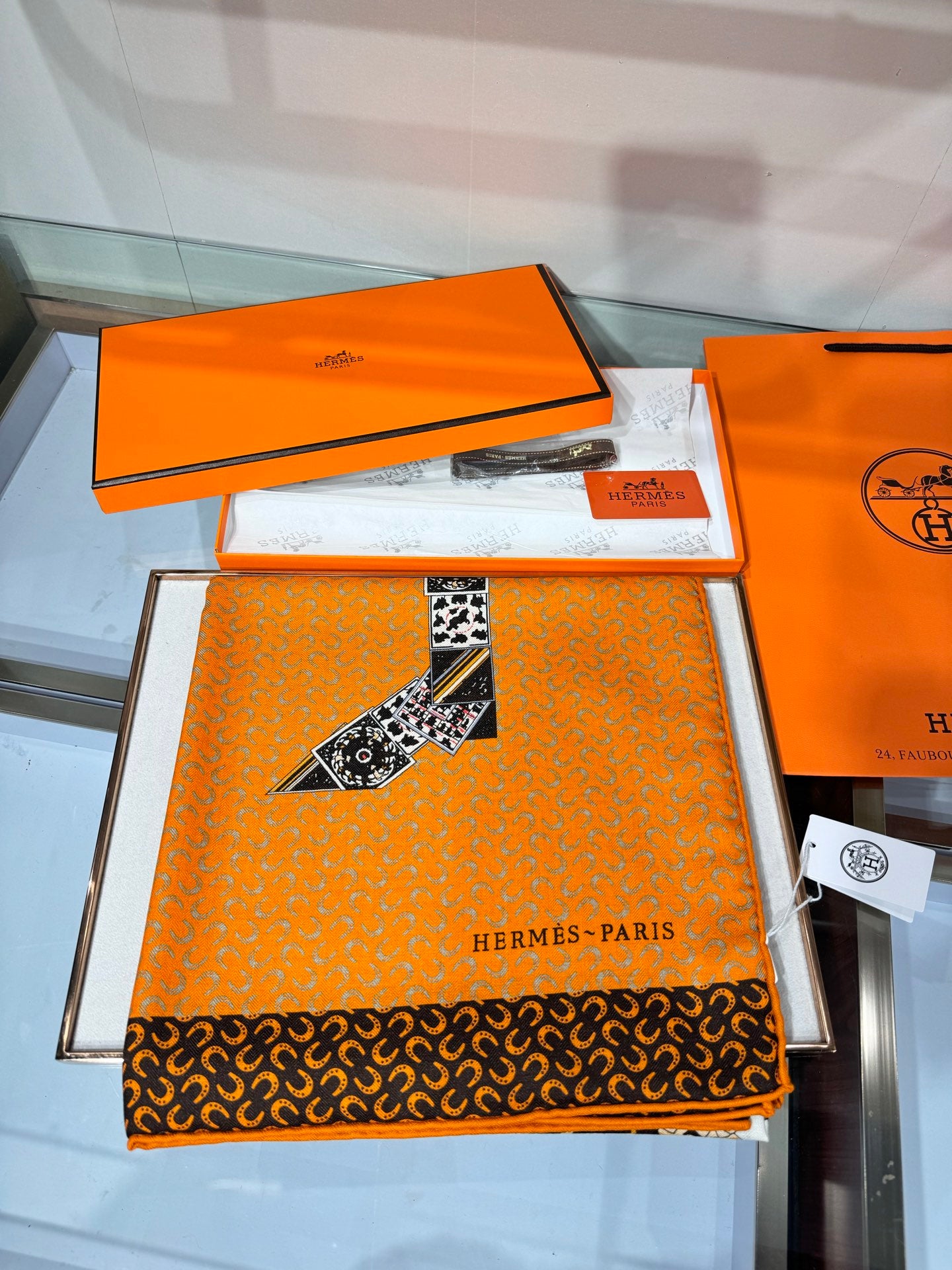 Hermès Pixel Horse Silk Cashmere Scarf