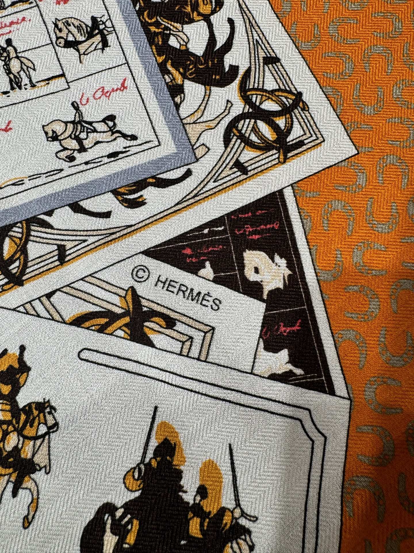 Hermès Pixel Horse Silk Cashmere Scarf
