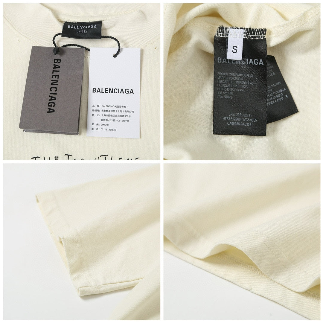 Balenciaga Musical Note Washed Distressed T-Shirt – 26SS