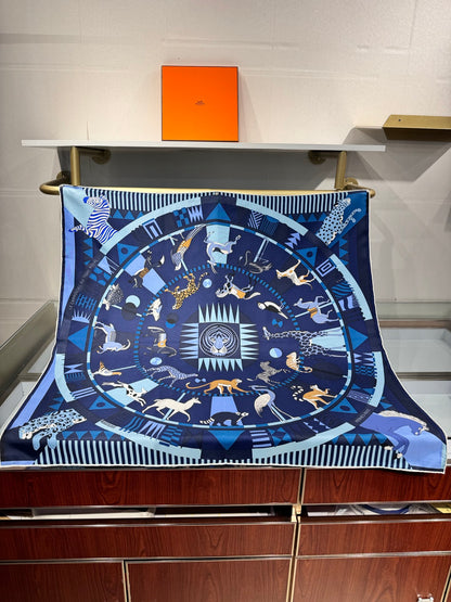 Hermès King of Tigers Carousel Silk Scarf – 2025 Spring Collection