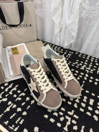 Golden Goose Super Star Rhinestone Leather Sneakers