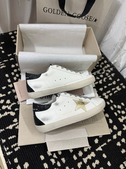 Golden Goose Super Star Rhinestone Leather Sneakers