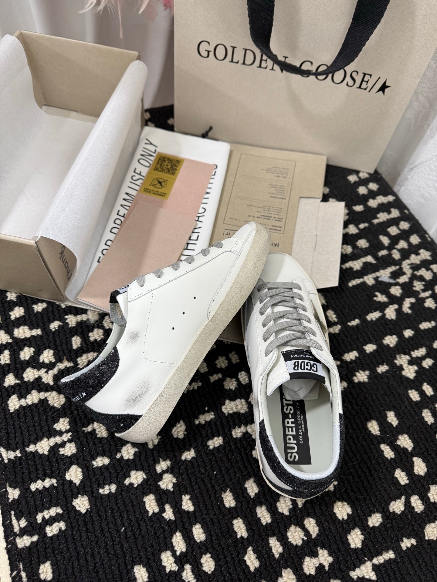 Golden Goose Super Star Rhinestone Leather Sneakers