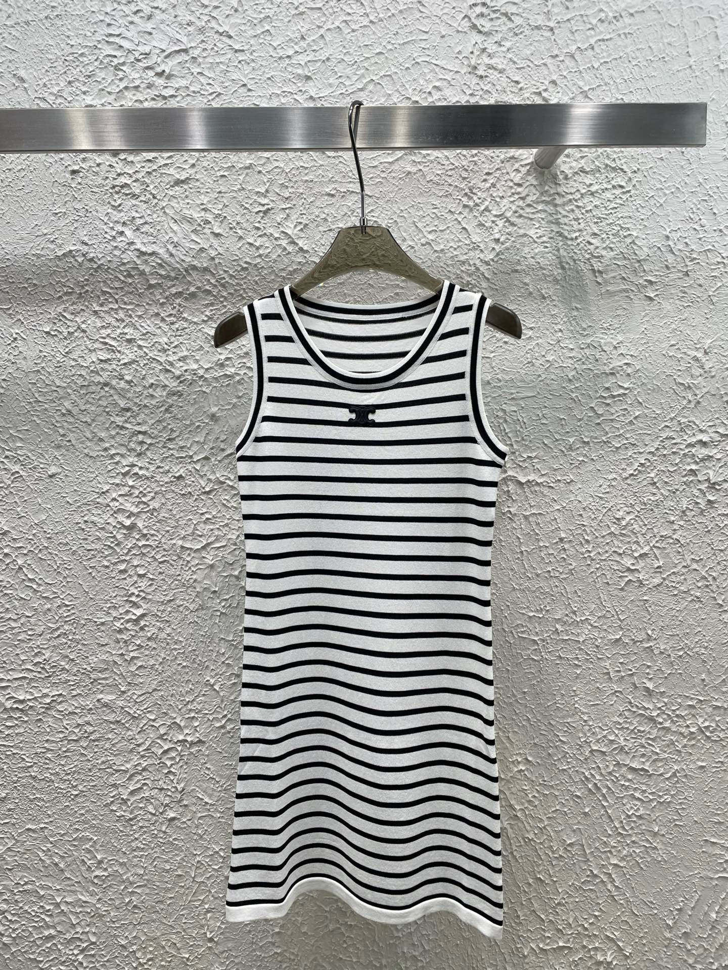 Celine Arc de Triomphe Striped Knit Vest Dress