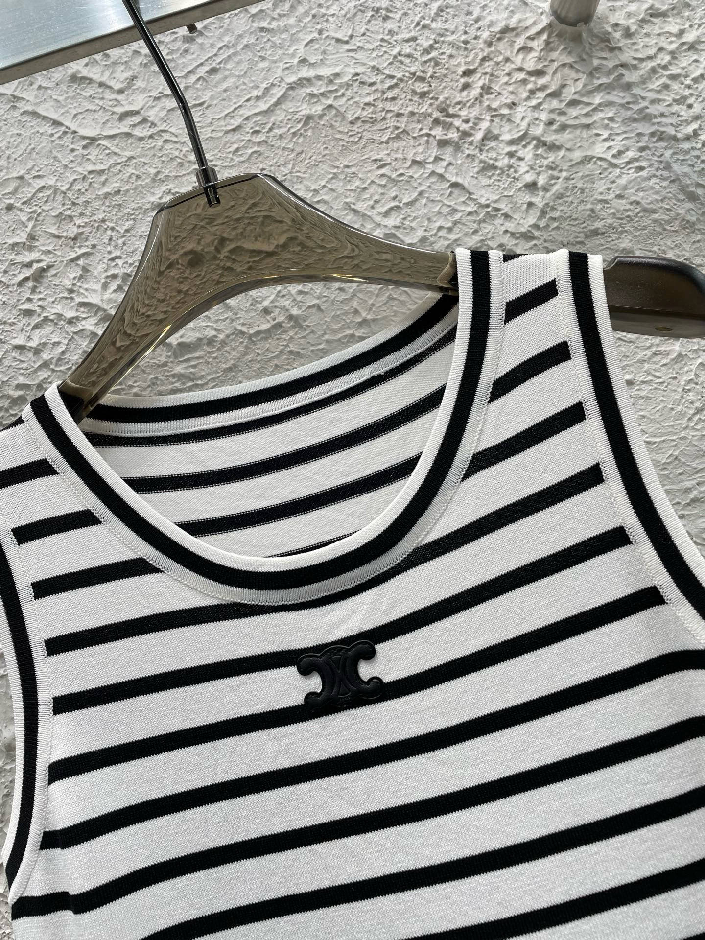 Celine Arc de Triomphe Striped Knit Vest Dress