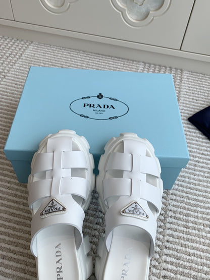 Prada Monolith Rubber Platform Mules