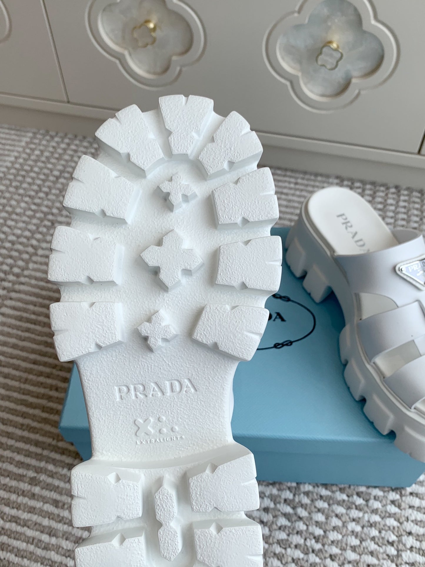 Prada Monolith Rubber Platform Mules