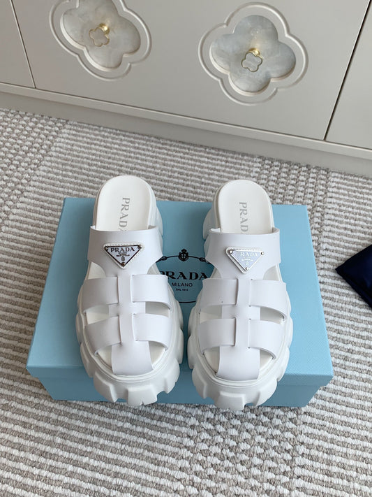 Prada Monolith Rubber Platform Mules