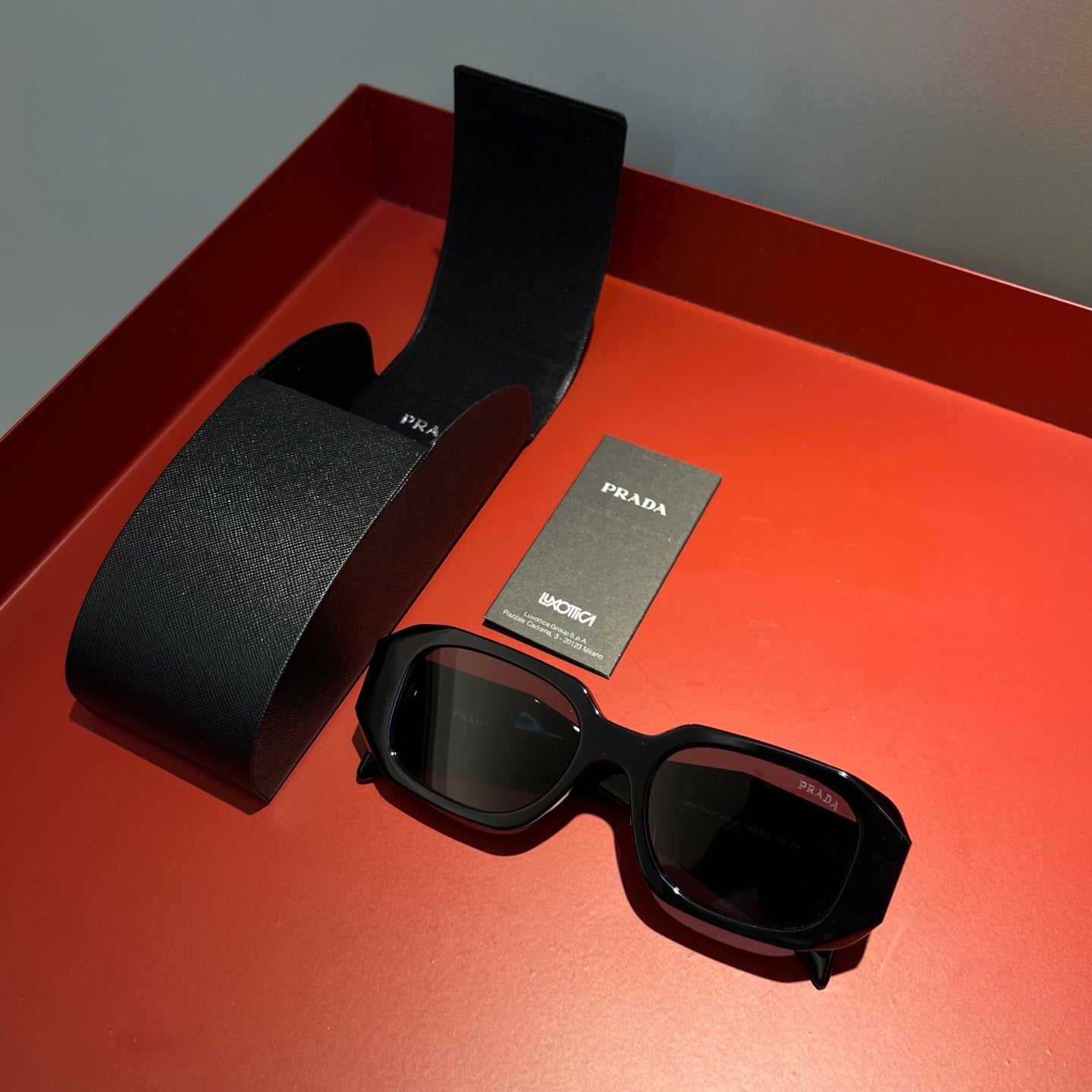Prada SPR 17W Geometric Acetate Sunglasses