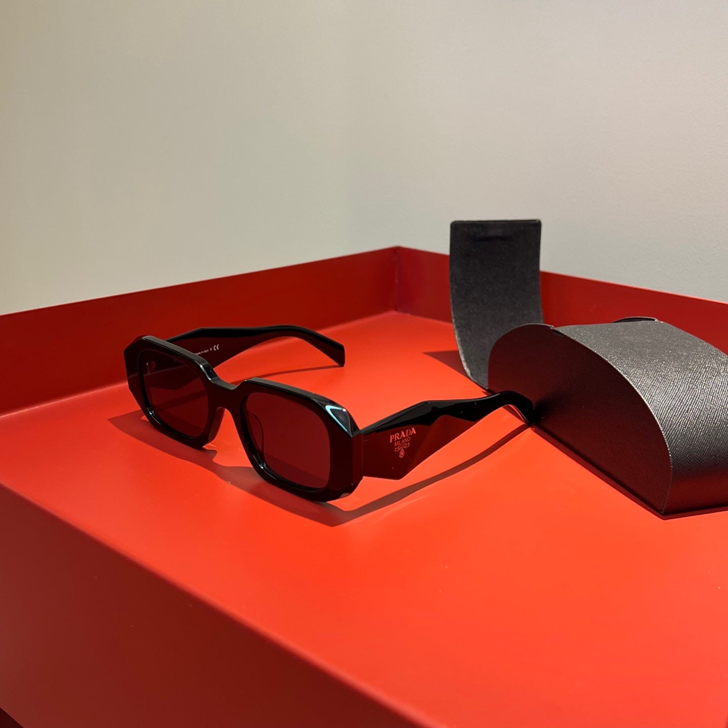 Prada SPR 17W Geometric Acetate Sunglasses