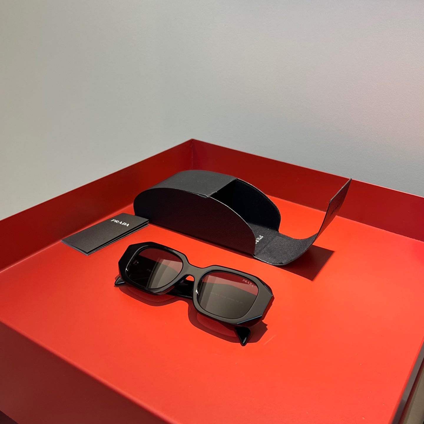Prada SPR 17W Geometric Acetate Sunglasses
