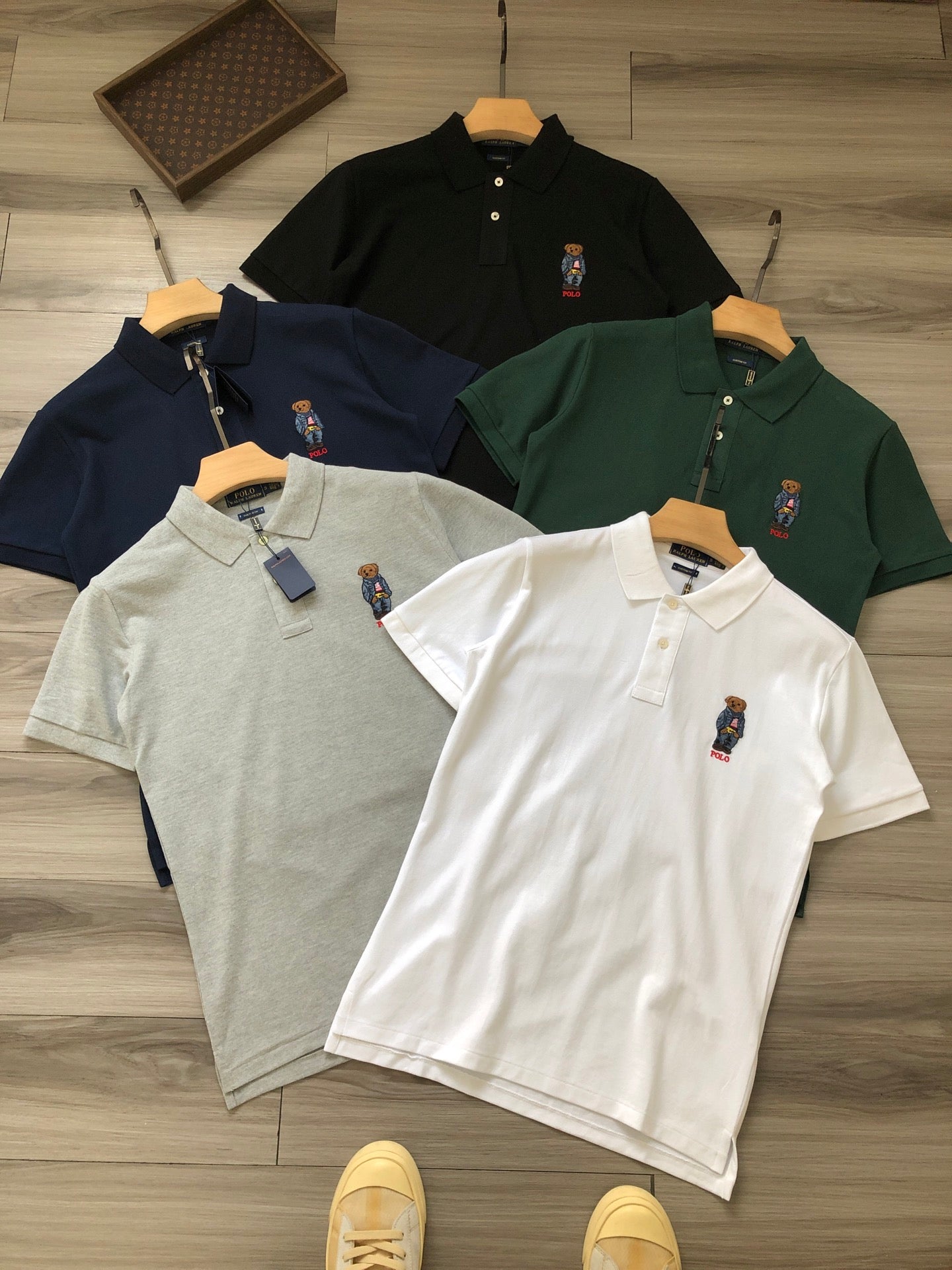Ralph Lauren Bear Logo Mesh Polo Shirt