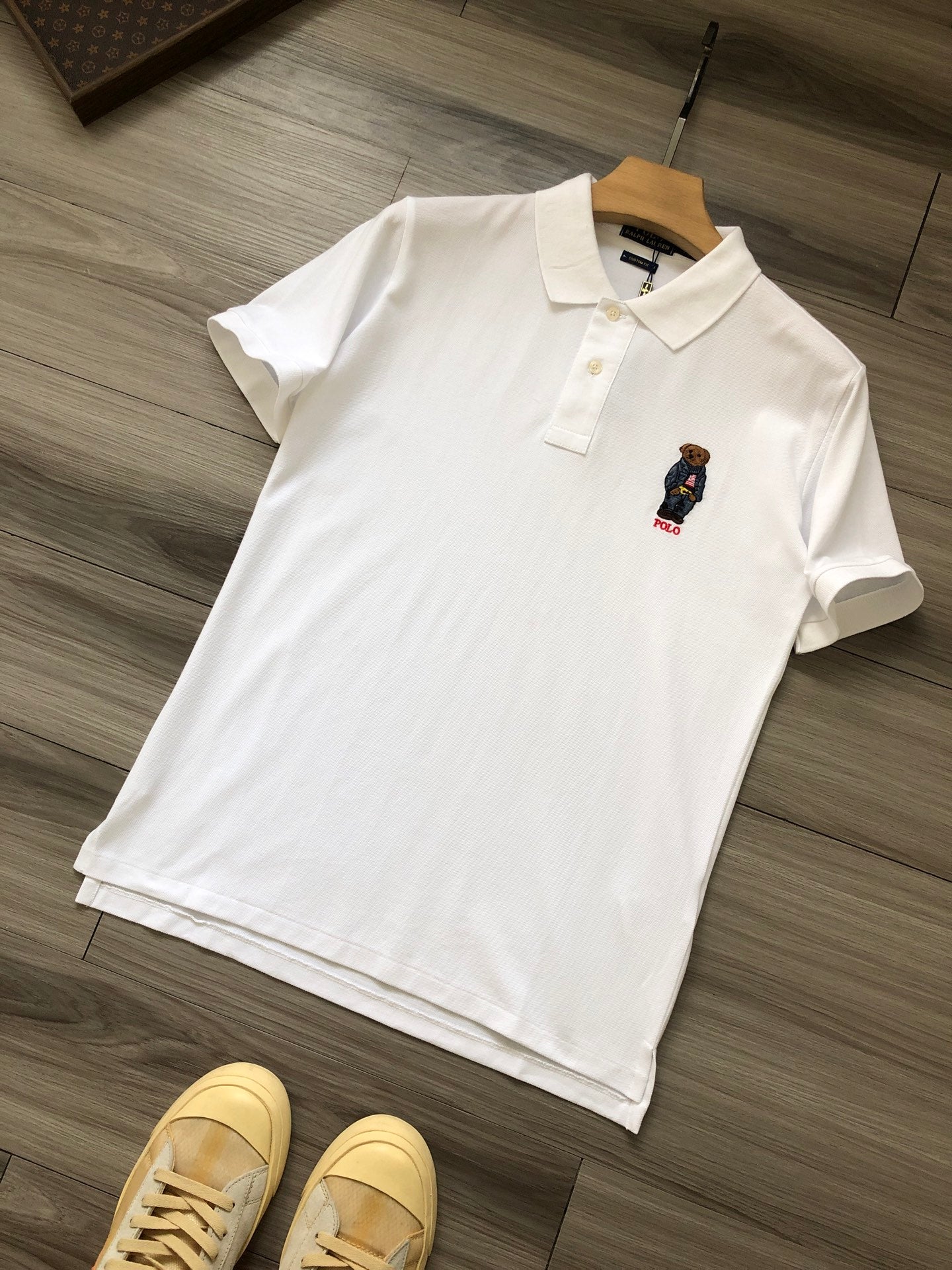 Ralph Lauren Bear Logo Mesh Polo Shirt