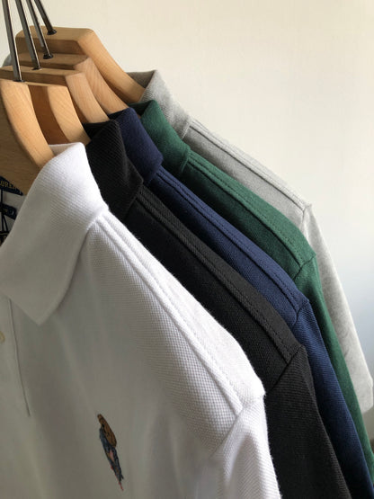 Ralph Lauren Bear Logo Mesh Polo Shirt