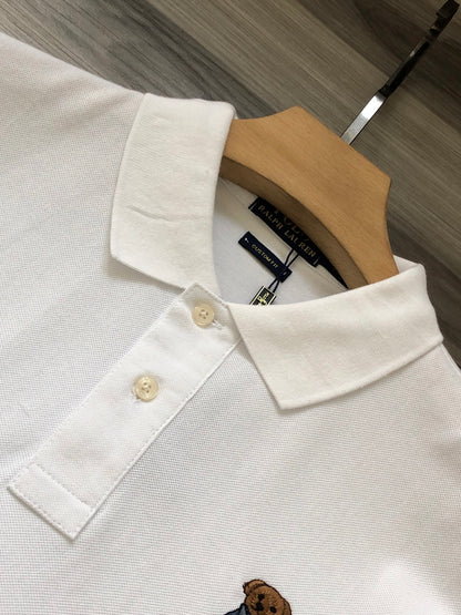 Ralph Lauren Bear Logo Mesh Polo Shirt