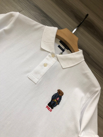 Ralph Lauren Bear Logo Mesh Polo Shirt