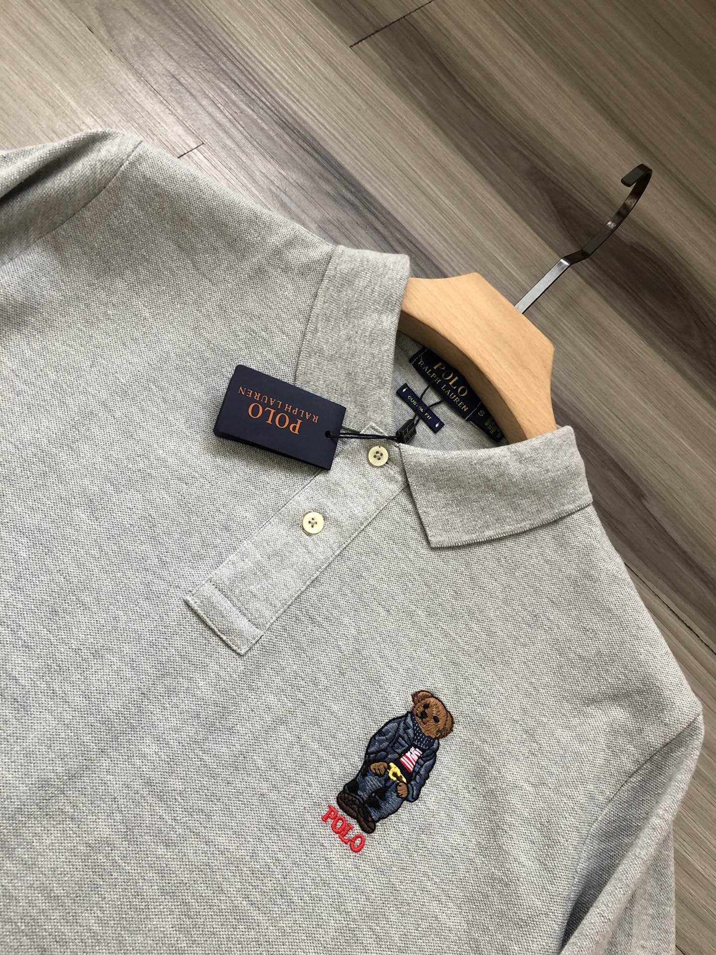 Ralph Lauren Bear Logo Mesh Polo Shirt
