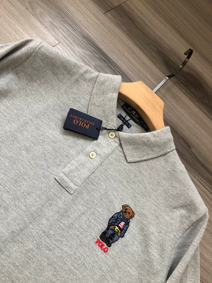 Ralph Lauren Bear Logo Mesh Polo Shirt