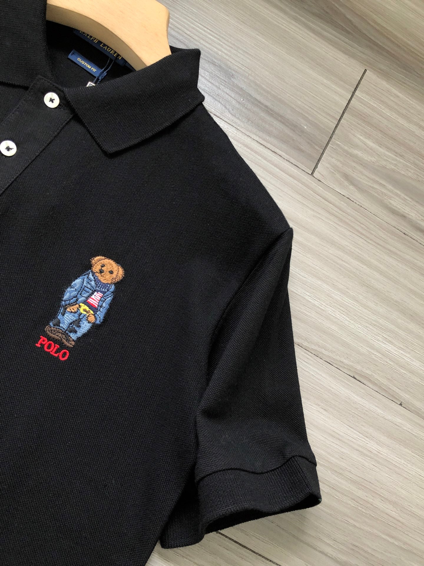 Ralph Lauren Bear Logo Mesh Polo Shirt