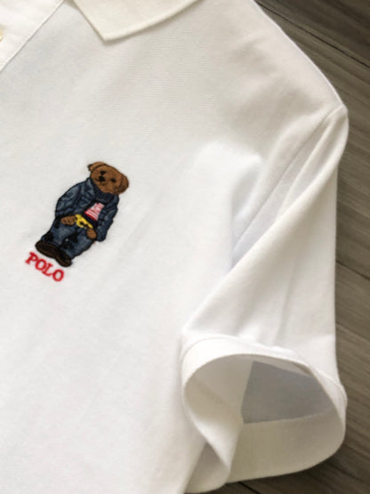 Ralph Lauren Bear Logo Mesh Polo Shirt