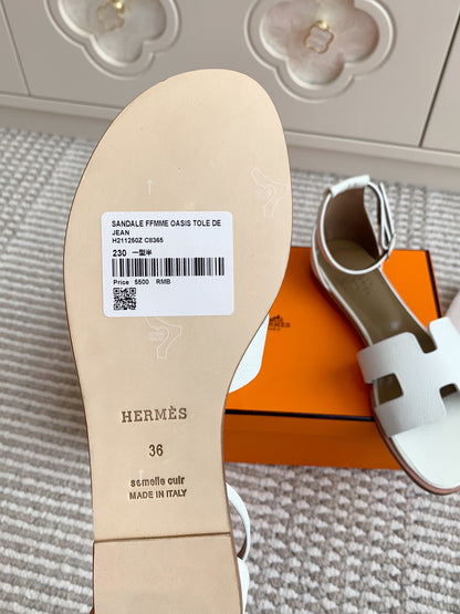 Hermès Santorini Classic H Flat Sandals