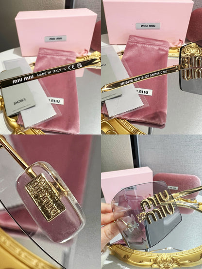 Miu Miu 54Y Runway Rimless Sunglasses