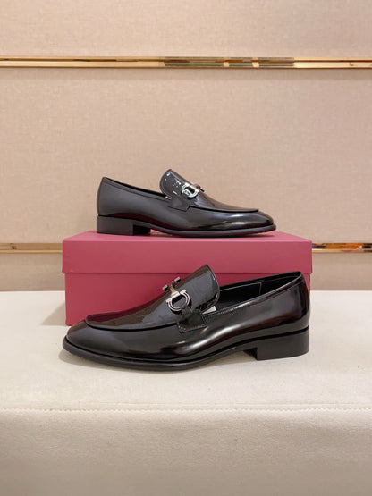 Ferragamo Patent Leather Driving Shoes