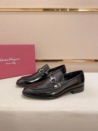 Ferragamo Patent Leather Driving Shoes