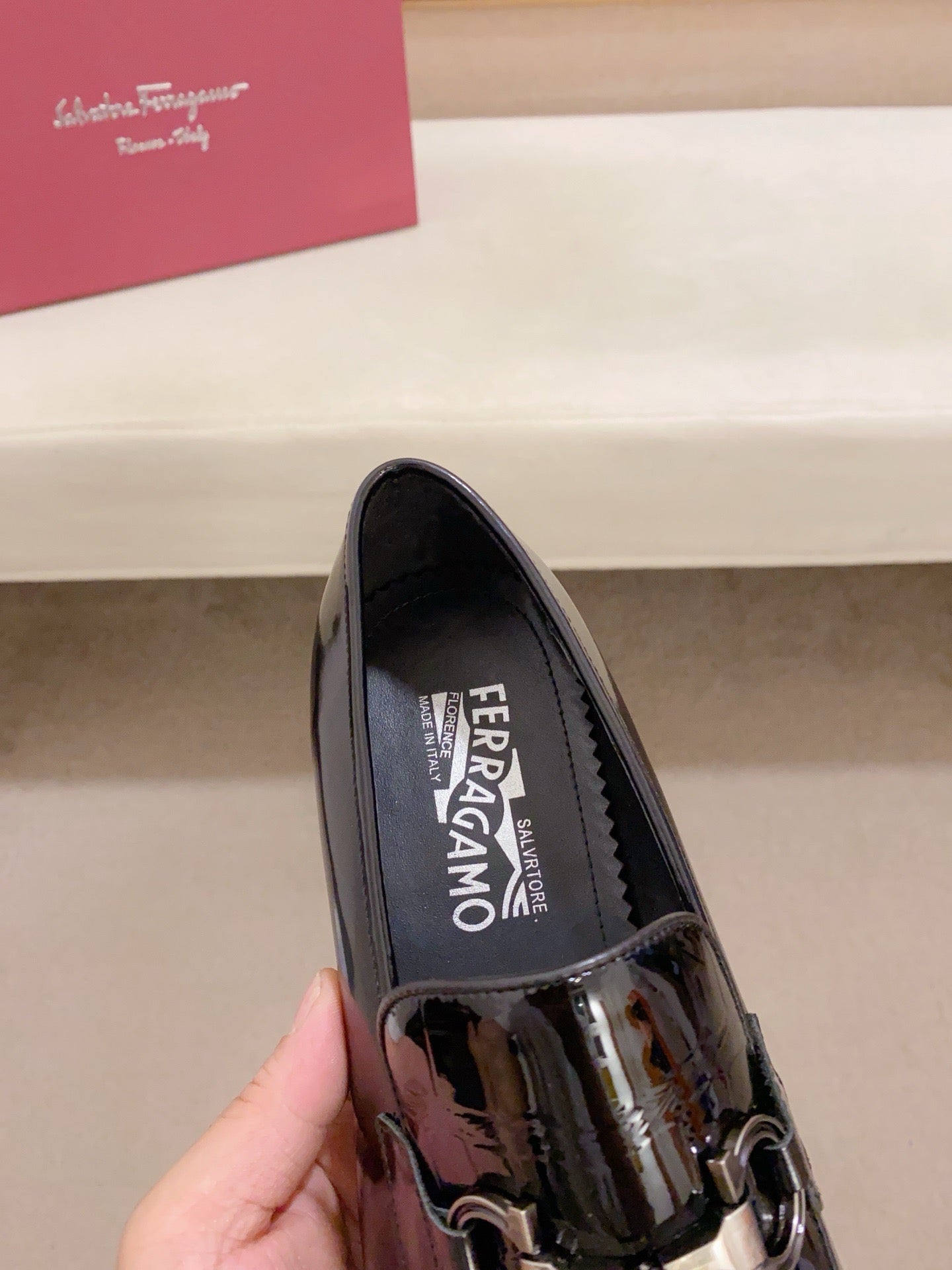 Ferragamo Patent Leather Driving Shoes