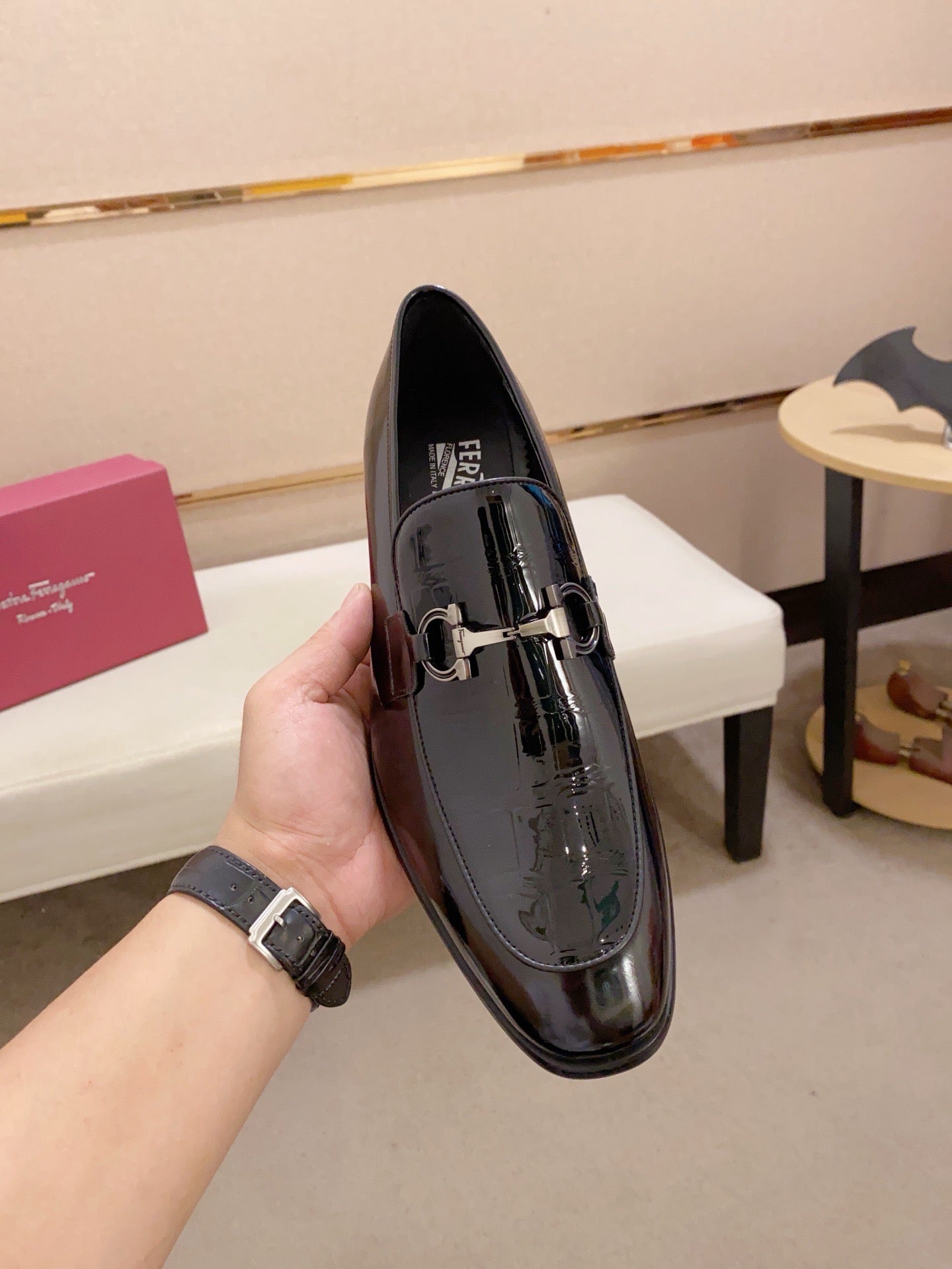 Ferragamo Patent Leather Driving Shoes
