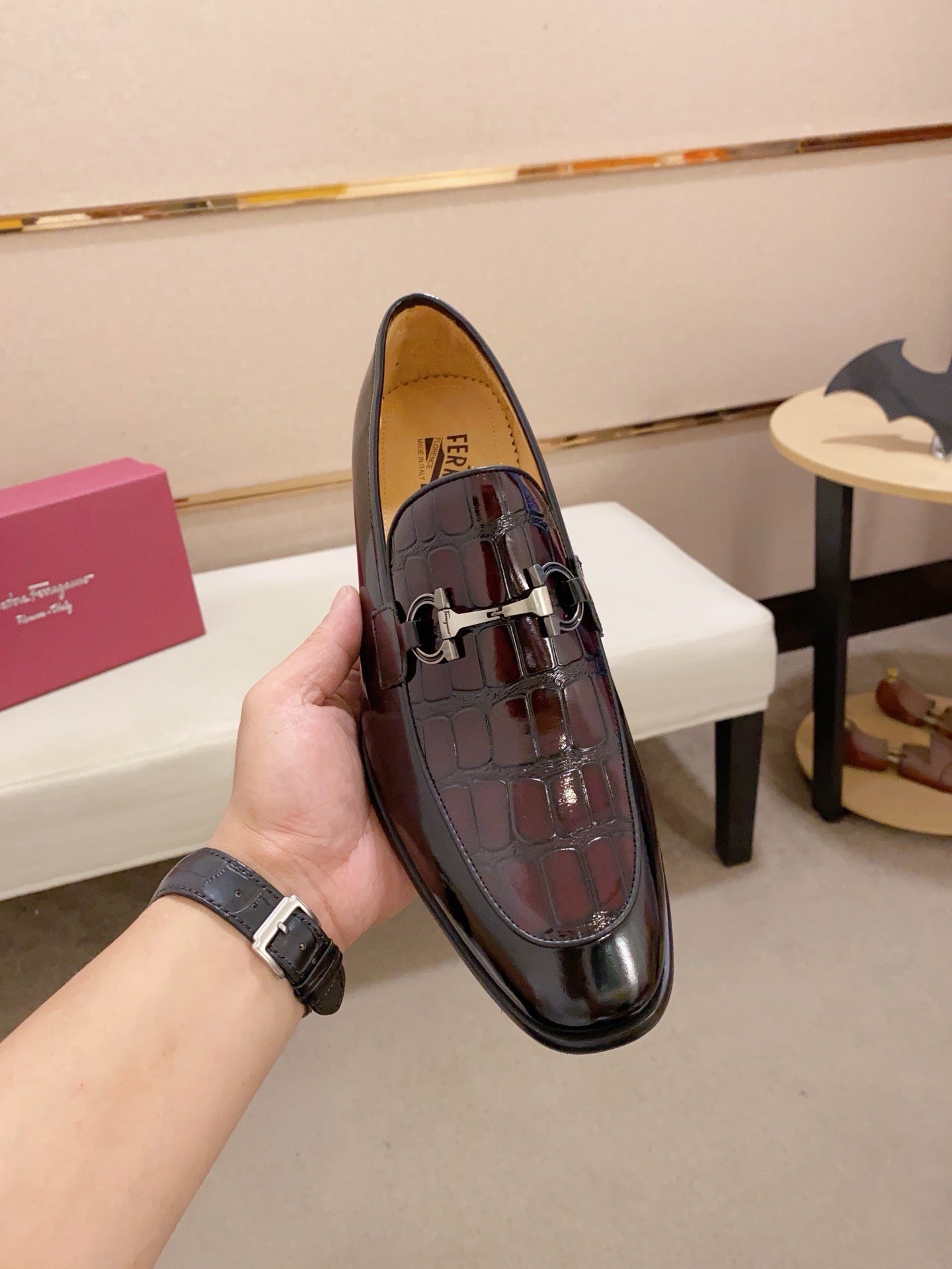 Ferragamo Patent Leather Driving Shoes