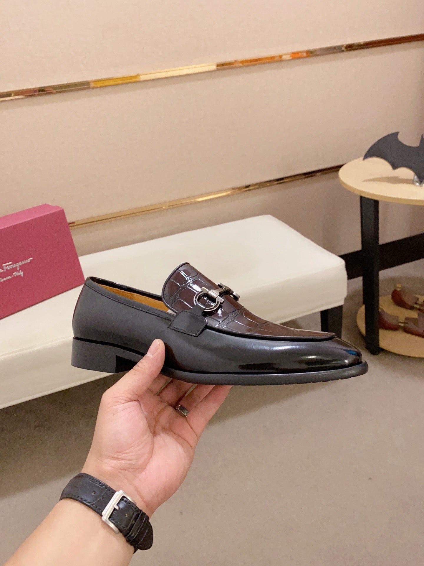 Ferragamo Patent Leather Driving Shoes