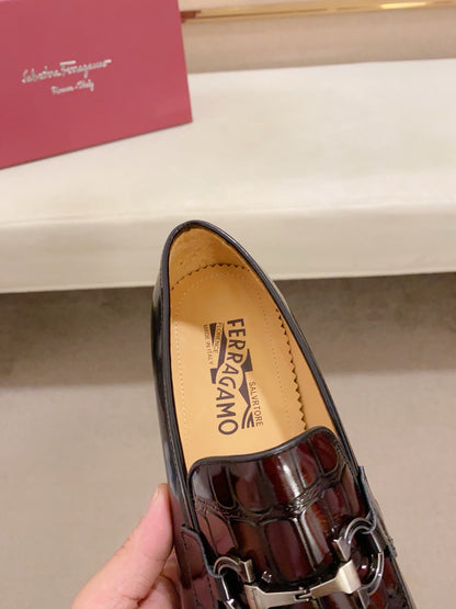 Ferragamo Patent Leather Driving Shoes