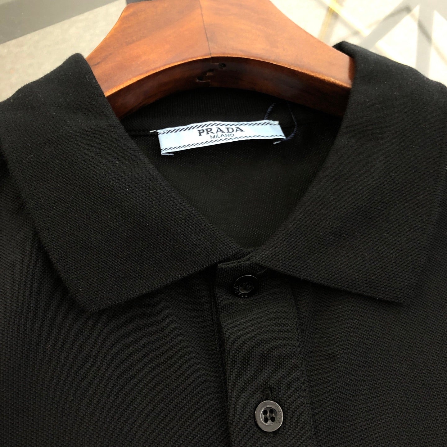 Prada Embroidered Triangle Logo Polo Shirt – 2026SS