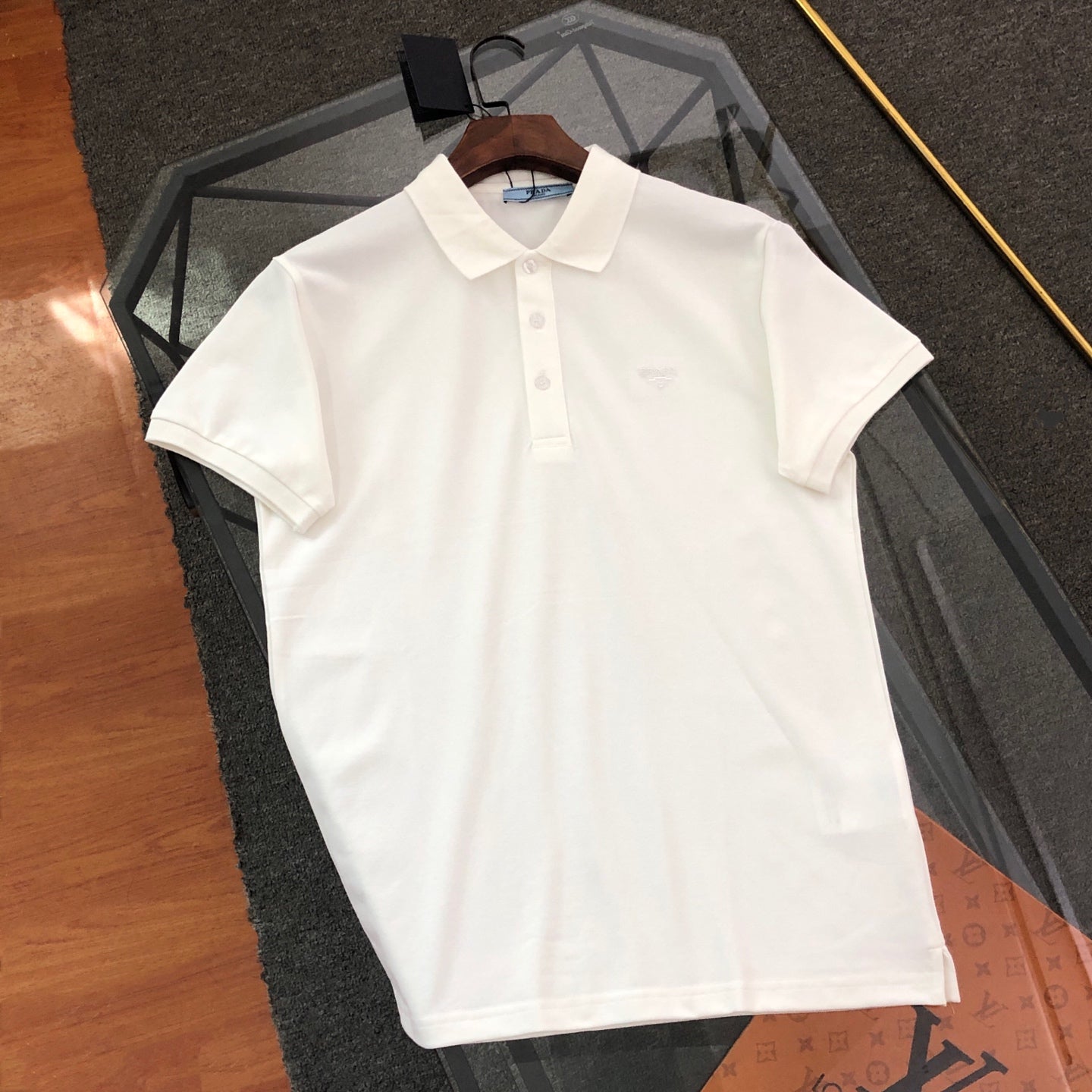 Prada Embroidered Triangle Logo Polo Shirt – 2026SS