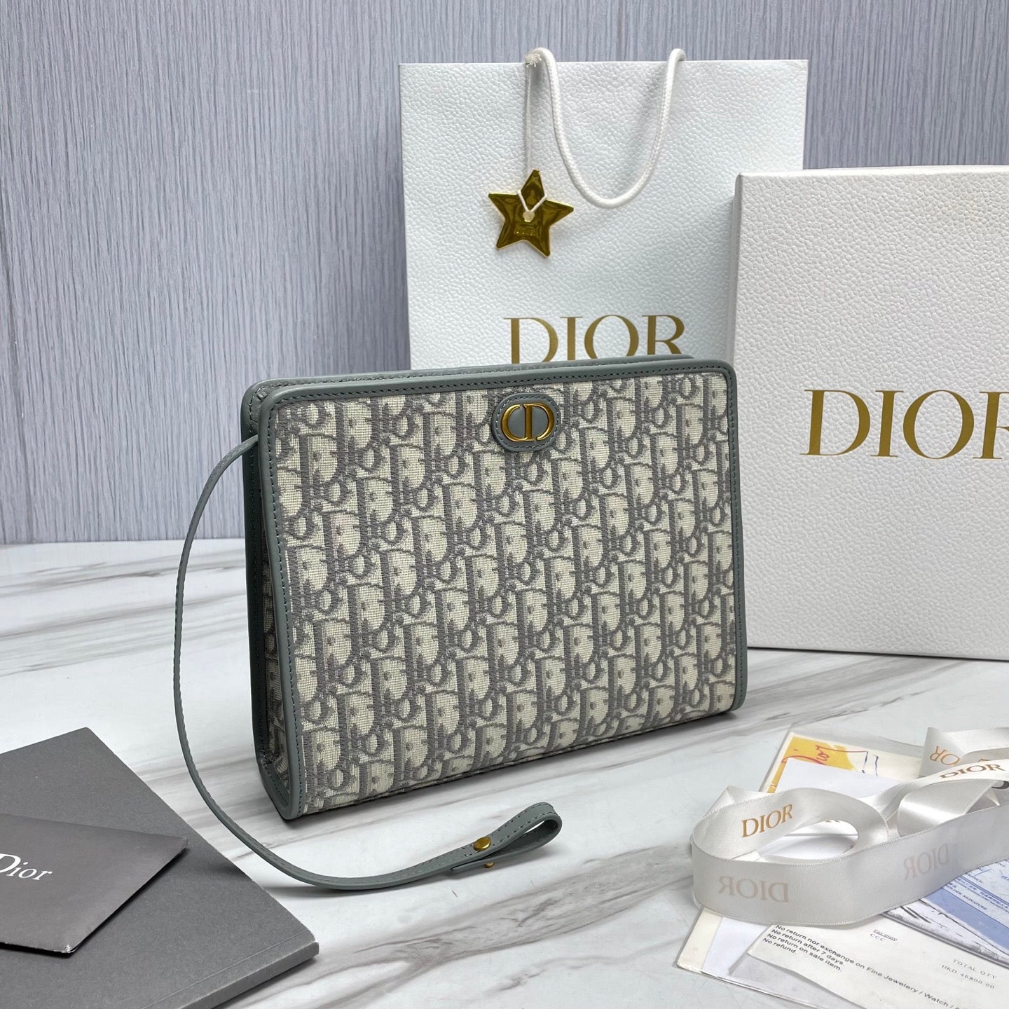 Dior 30 Montaigne Oblique Jacquard Clutch Bag