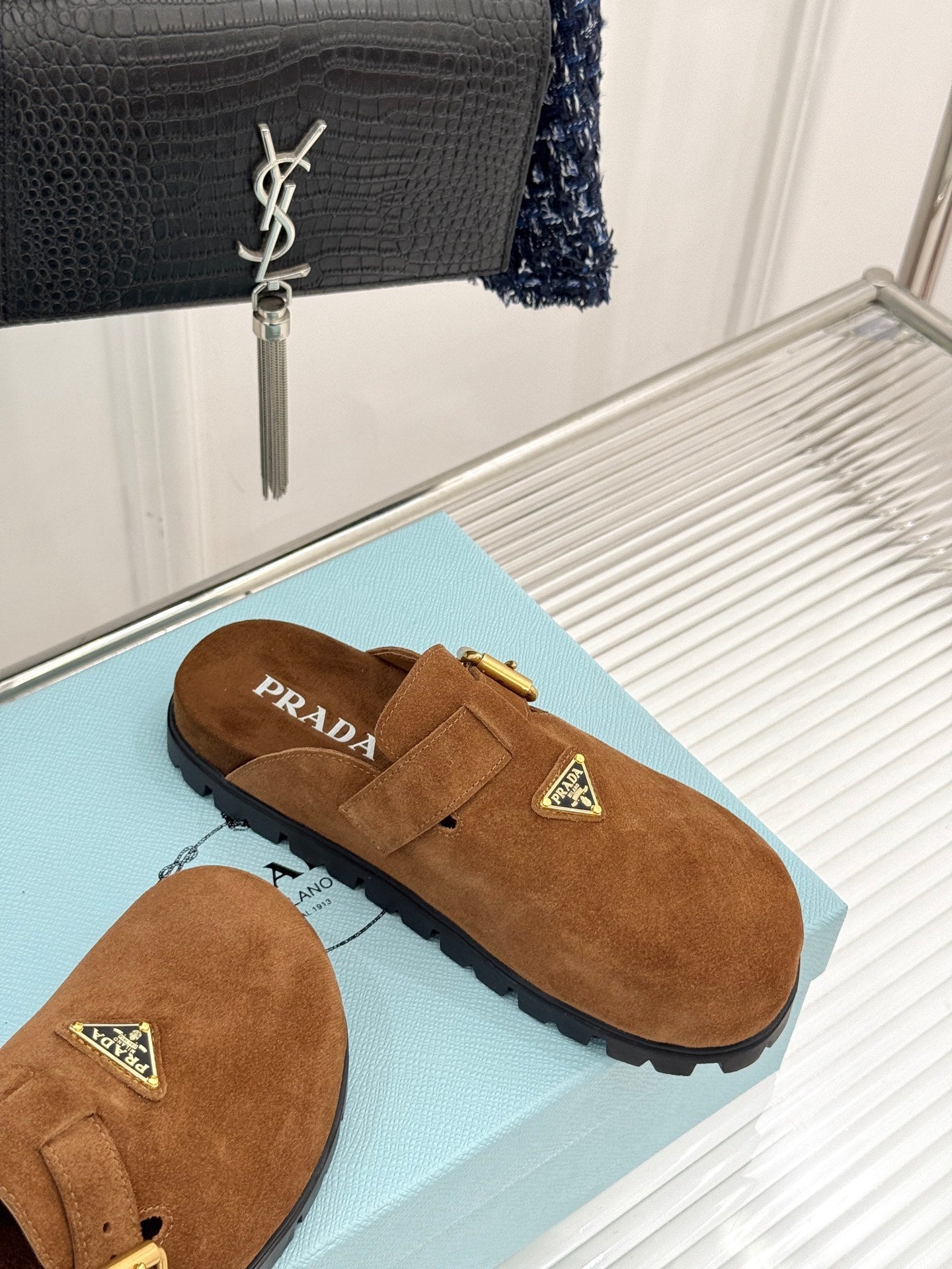 Prada Triangle Logo Birkenstock Slippers – Spring/Summer Collection