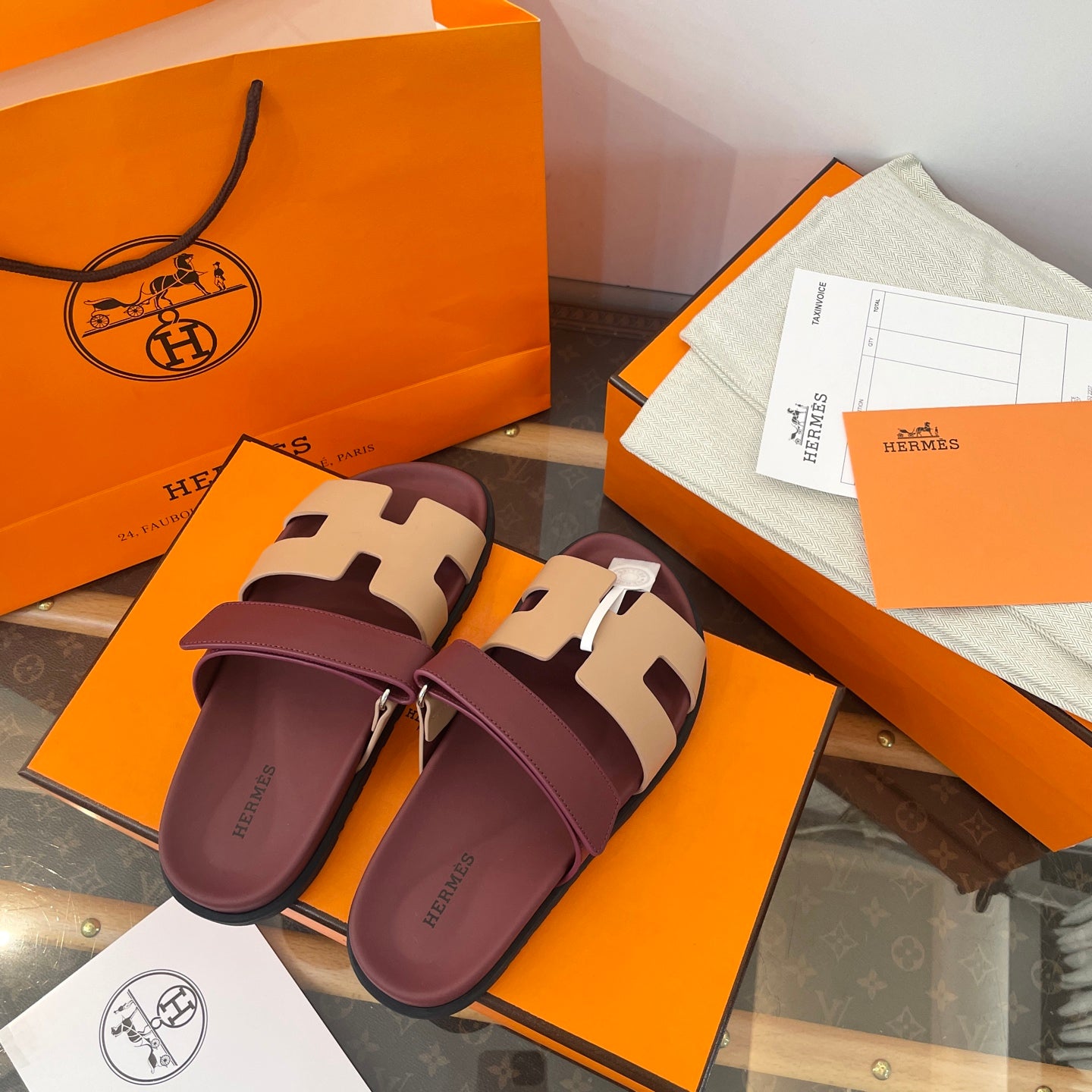 Hermès Chypre Suede Sandals