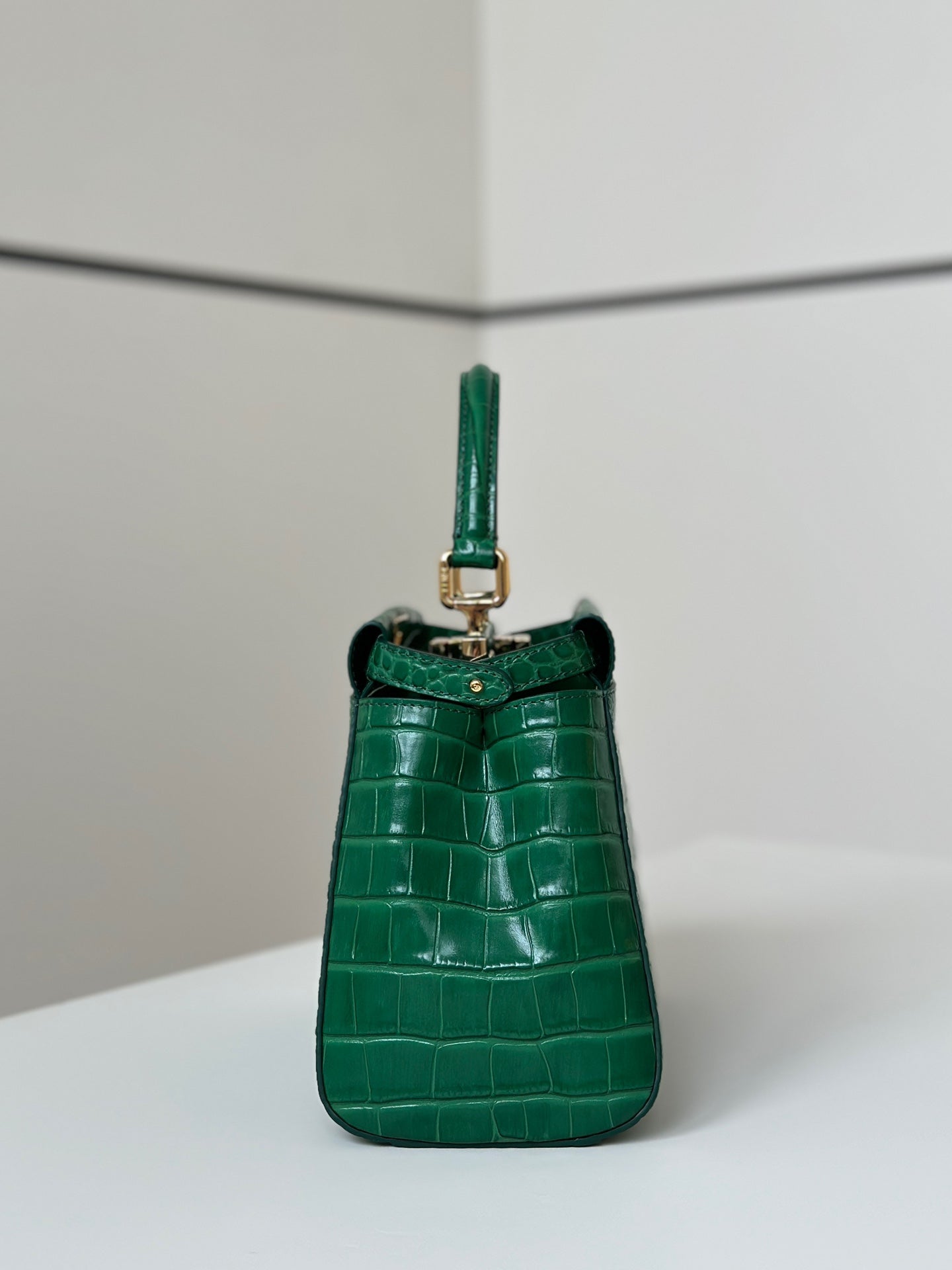Fendi Peekaboo Embossed Crocodile Handbag