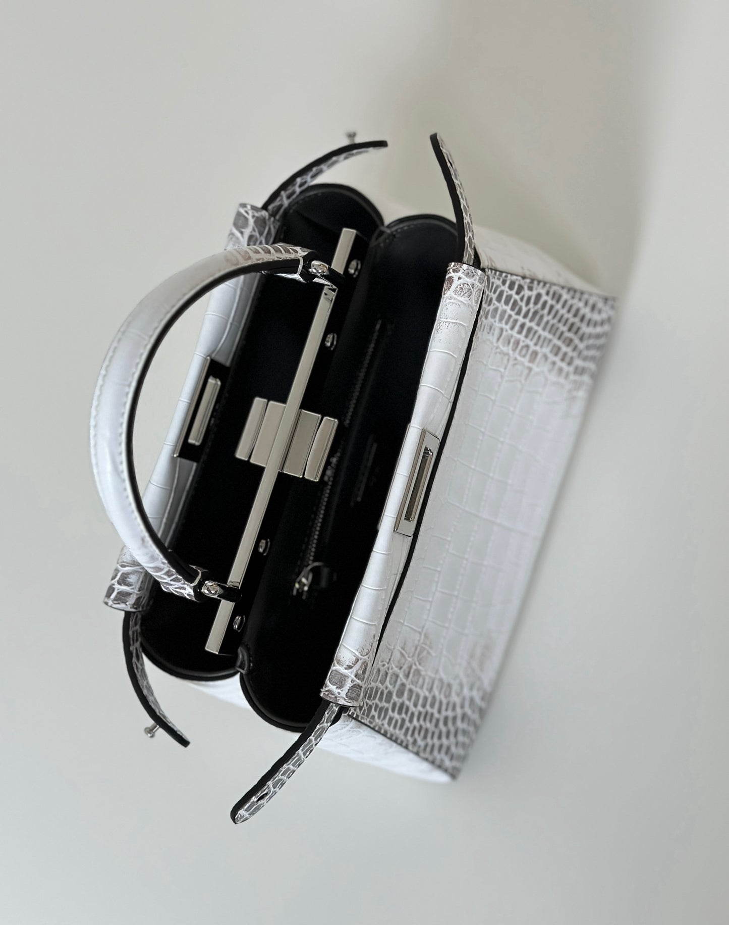 Fendi Peekaboo Embossed Crocodile Handbag