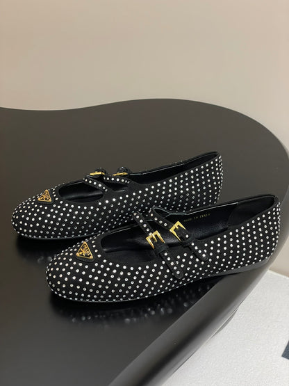 Prada Rhinestone Mary Jane Ballet Flats – 25SS Collection
