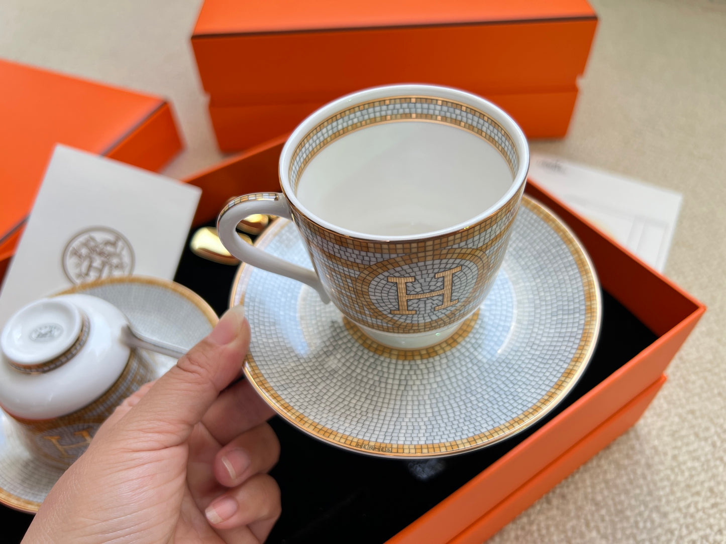 Hermès Mosaic Bone China Coffee Cup Set